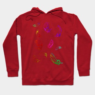 Colorful Feathers Falling Hoodie